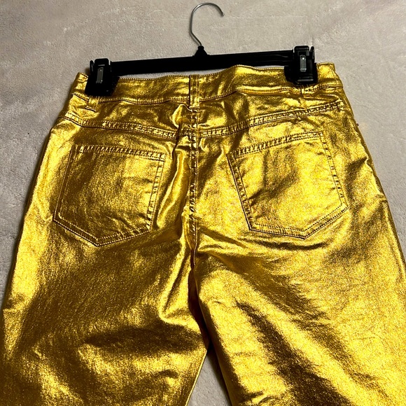 MOSCHINO. Gold Metallic Pants. Extremely Beautiful. Size 6. Made in Italy - Picture 5 of 5